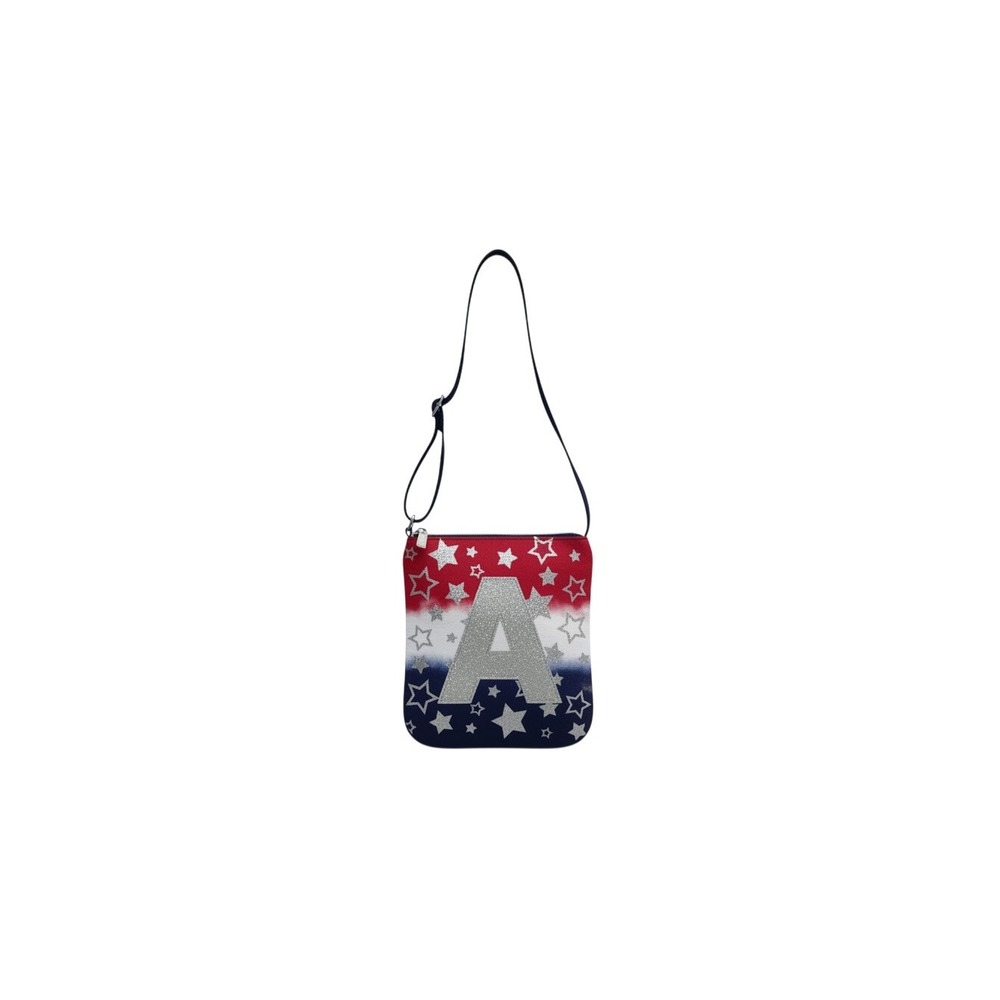 Justice Crossbody Bag Girls Small Red White Blue Glitter Star Letter A